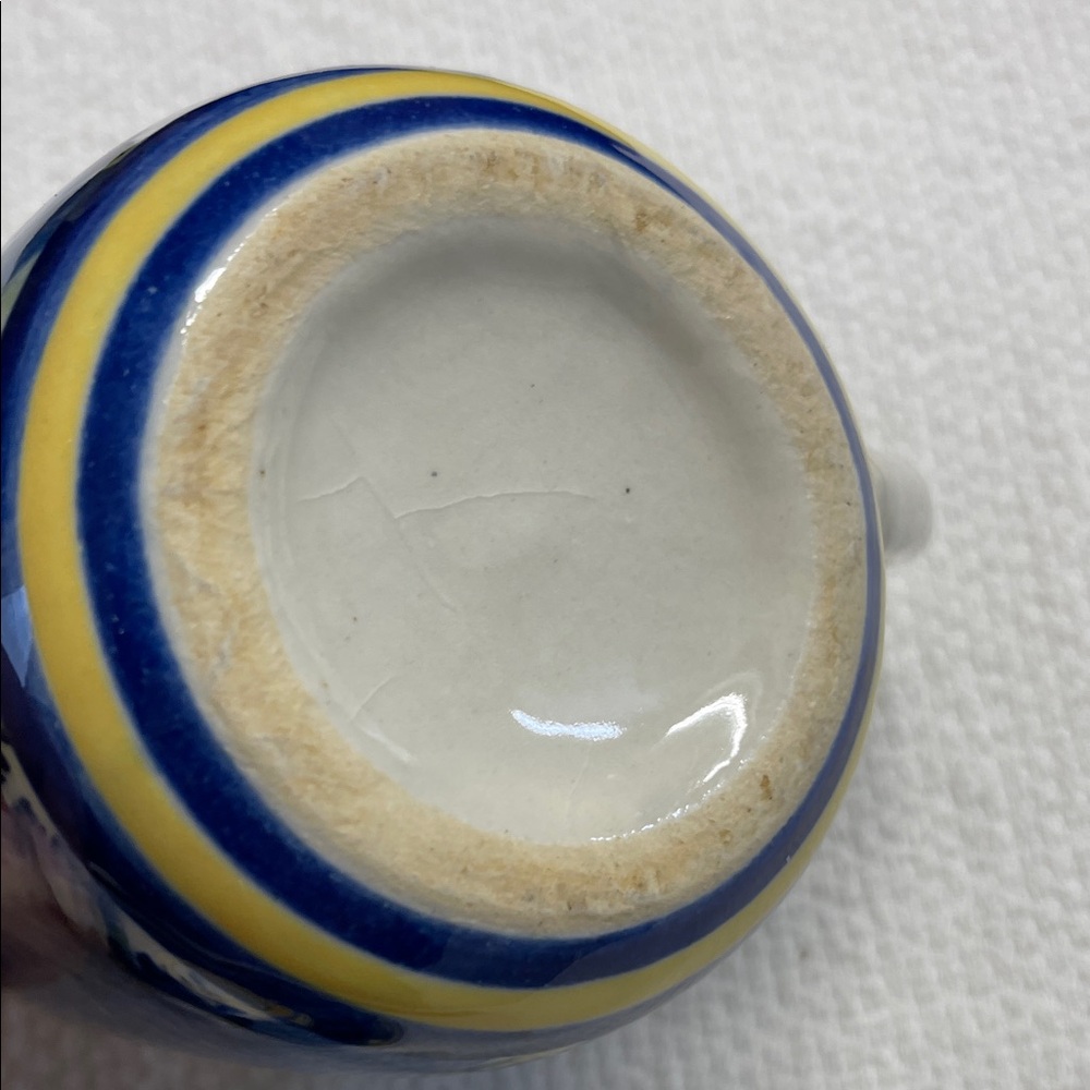 MCM Blue and Yellow Fish Pattern Cup and Saucer / oversized mug - Picture 5 of 7
